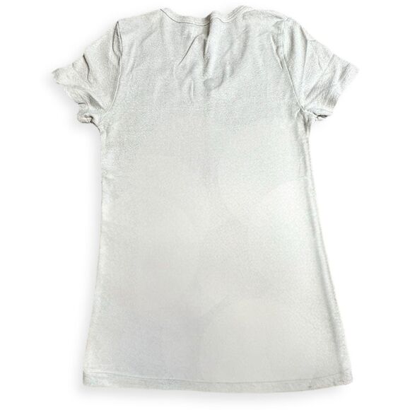MICHAEL STARS FOR ANTHROPOLOGIE Women’s White Sparkle Short Sleeve Top Size Medi - Picture 5 of 7